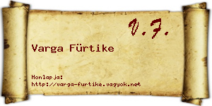Varga Fürtike névjegykártya